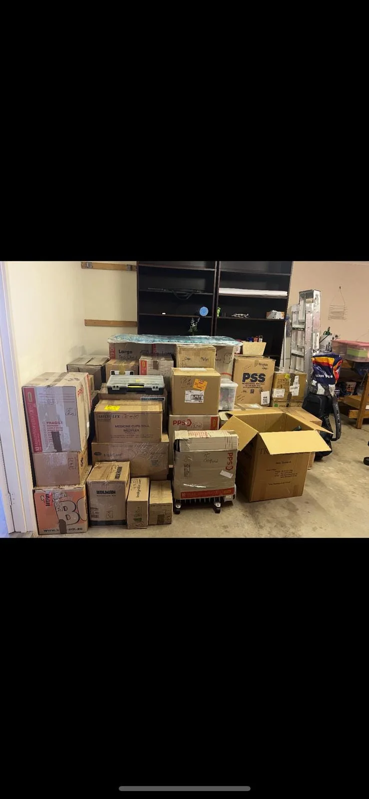 Moving boxes prepared and stacked for transport